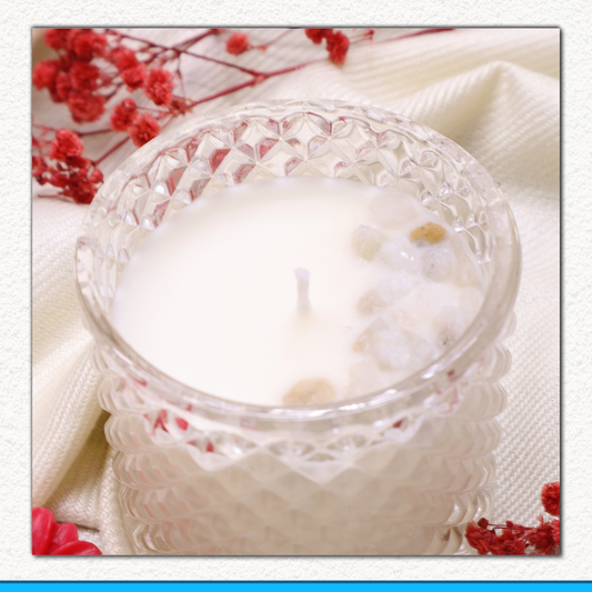 Diamond Jar Soy Wax Candle with Lid, Long-Lasting Fragrance