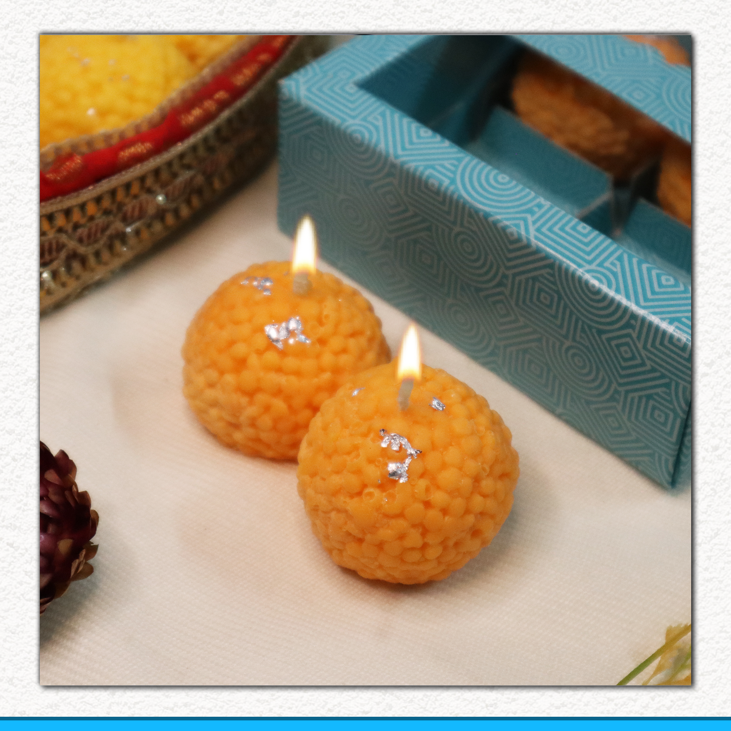 Set of 4 Sweet Laddu Candle – 100% Soy Wax, Fragrant & Unique"
