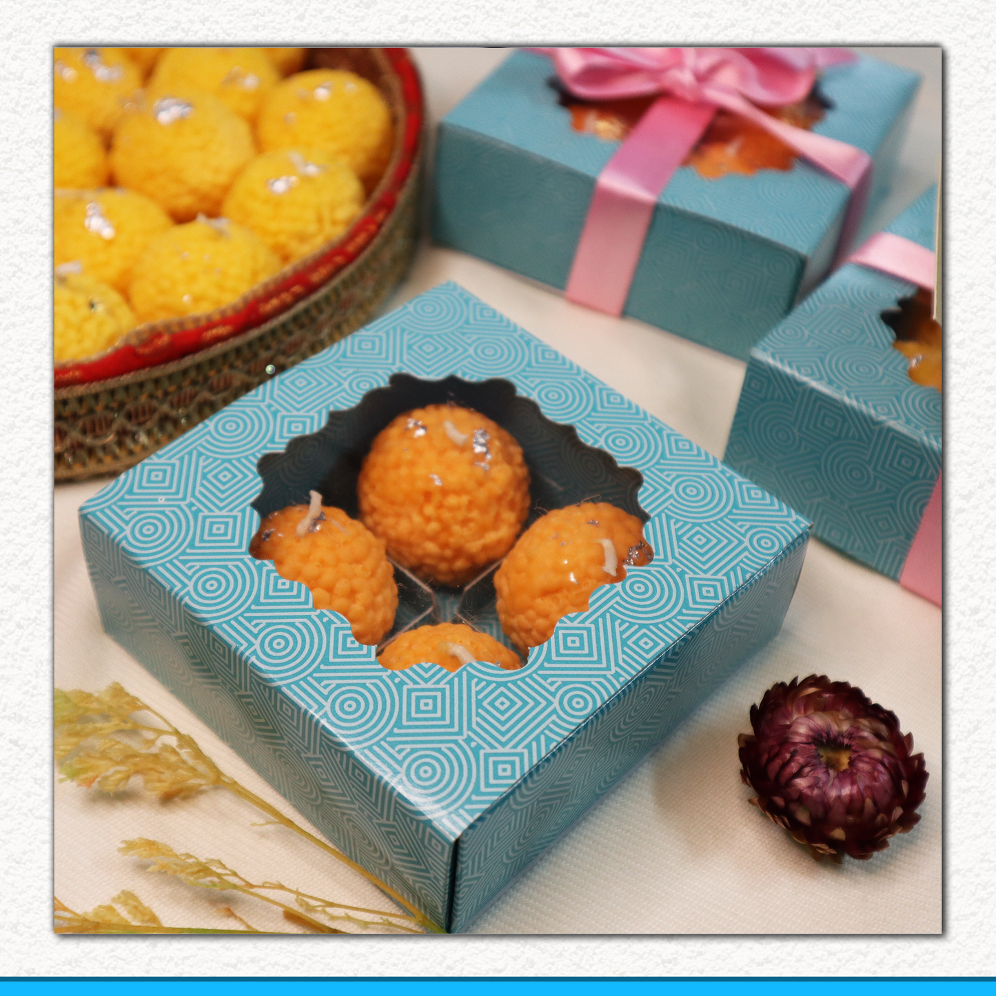 Set of 4 Sweet Laddu Candle – 100% Soy Wax, Fragrant & Unique"