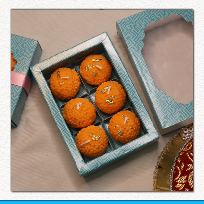 Set of 6 Sweet Laddu Candle – 100% Soy Wax, Fragrant & Unique